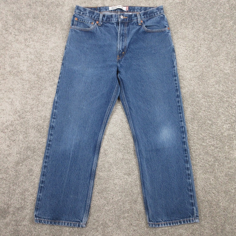Vintage Levis Jeans Mens 36x29 Blue 505‎ Regular Straight Faded Work Denim Pants